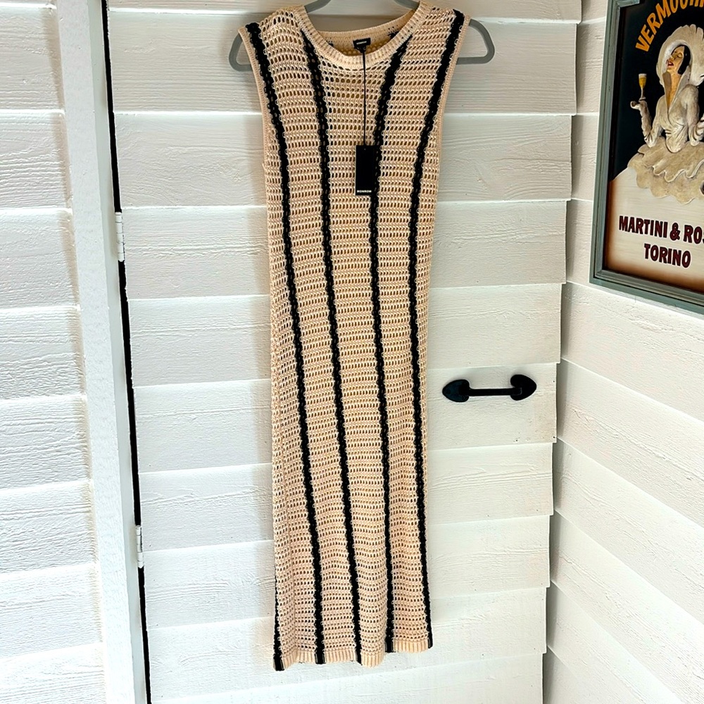 Monrow Crochet Cream & Black Brand New
